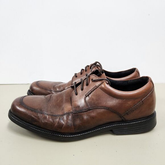 Rockport Mens Charles Road Apron Toe Oxford Shoe Size 9.5 Leather V82592 - Picture 4 of 14